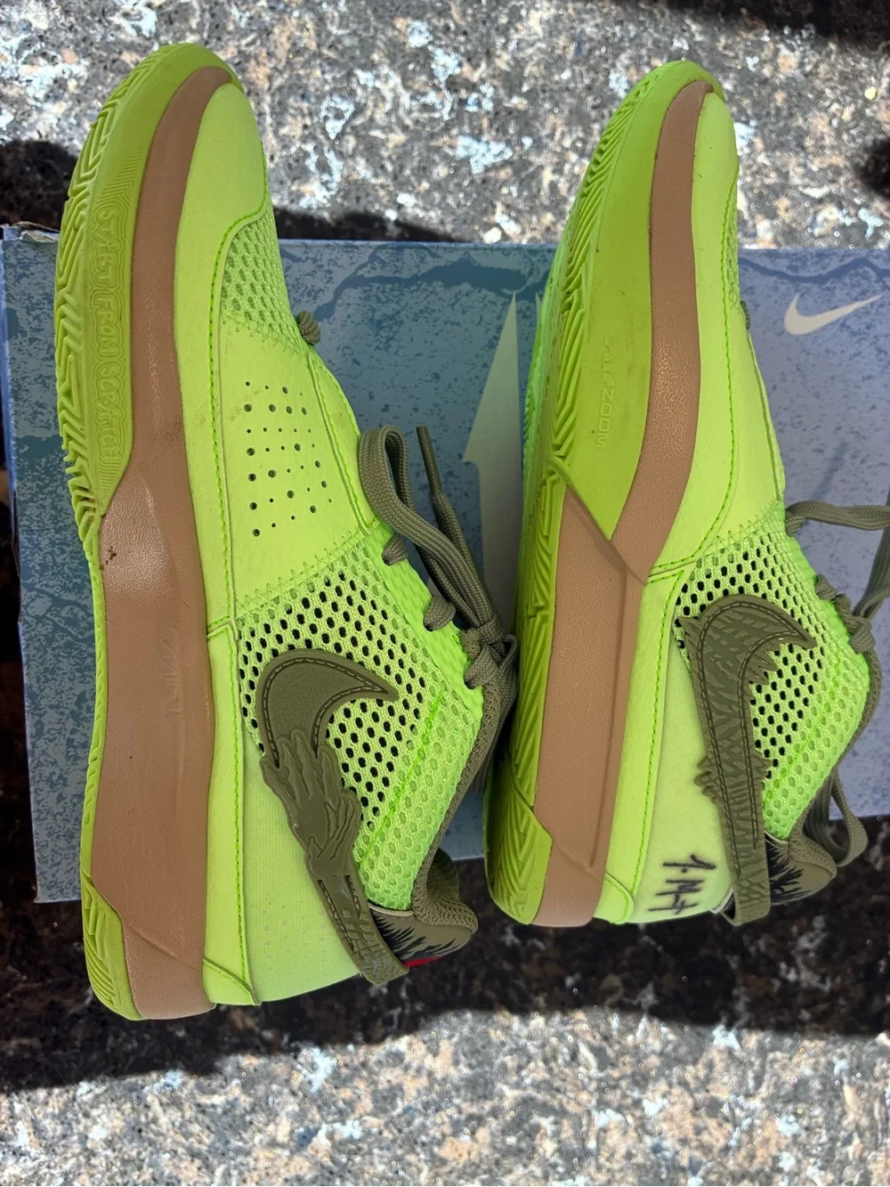 Nike Men’s 4 Volt Green Low-Top Sneakers unisex women’s 5.5 J Morant